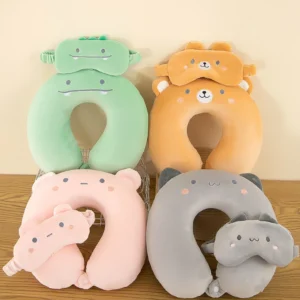 Cartoon Eye Mask U-shaped Pillow