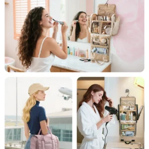 BAGSMART Toiletry Bag for Women with Hanging Hook Water-resistant