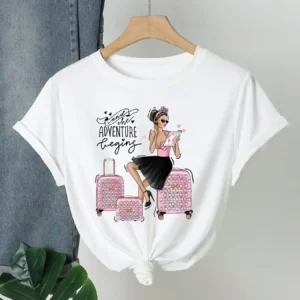 Women's White Graphic T-Shirt