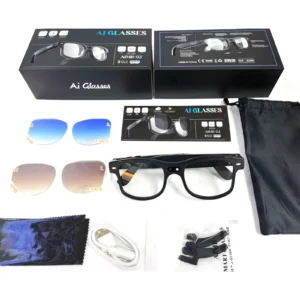 Audio BT Camera Glasses Real-Time 160+ Language Translation Hands-Free