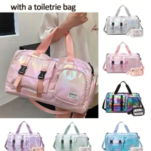 Holographic Duffel Bag with Toiletry Pouch, Waterproof