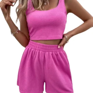 Women's Sweet Style Knit Sleeveless Two-Piece Set