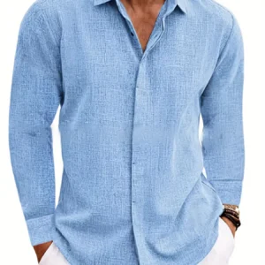 Men's Linen Long-sleeved T-shirt